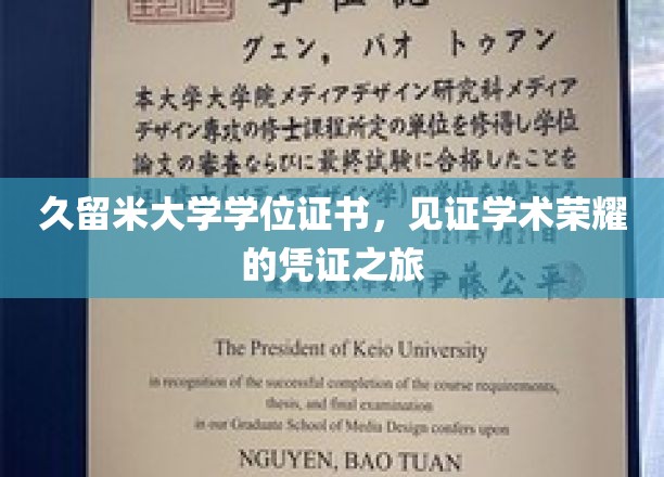 久留米大学学位证书，见证学术荣耀的凭证之旅