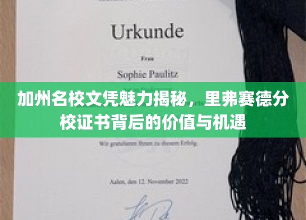 加州名校文凭魅力揭秘，里弗赛德分校证书背后的价值与机遇