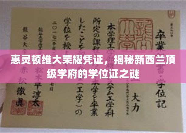 惠灵顿维大荣耀凭证，揭示新西兰顶级学府的学位证之谜