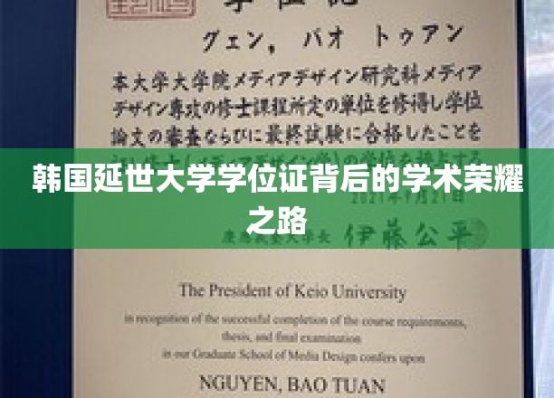 韩国延世大学学位证背后的学术荣耀之路