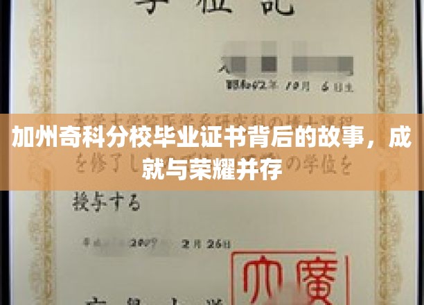 加州奇科分校毕业证书背后的故事，成就与荣耀并存
