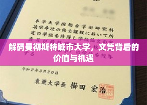 解码曼彻斯特城市大学，文凭背后的价值与机遇