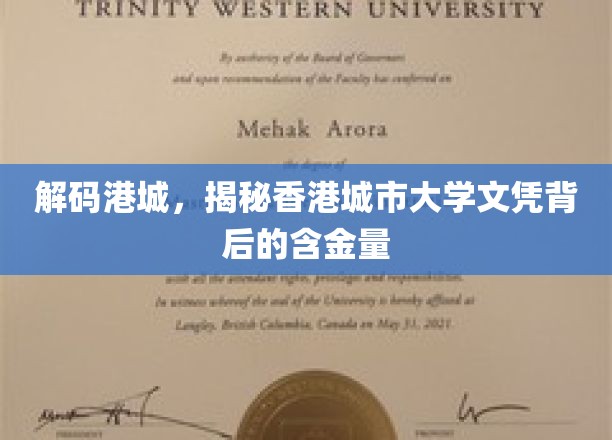 解码港城，揭秘香港城市大学文凭背后的含金量
