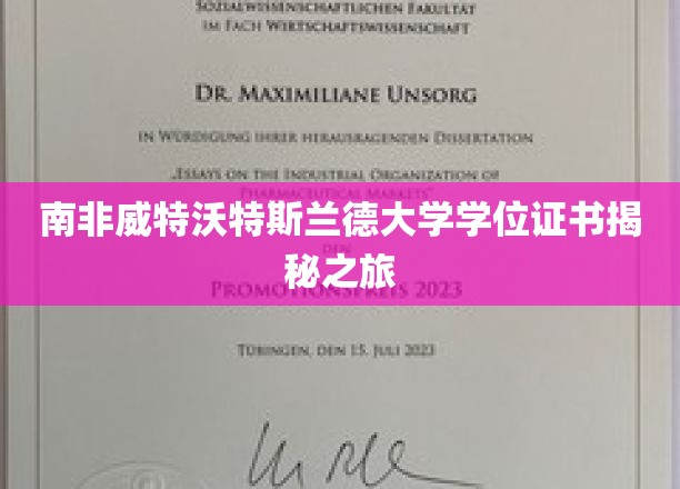 南非威特沃特斯兰德大学学位证书揭秘之旅