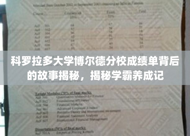 科罗拉多大学博尔德分校成绩单背后的故事揭秘，探寻学霸成长之路