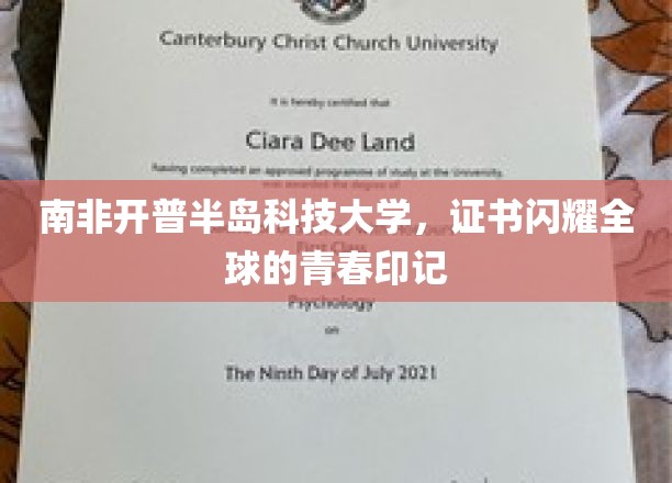 南非开普半岛科技大学，证书闪耀全球的青春印记