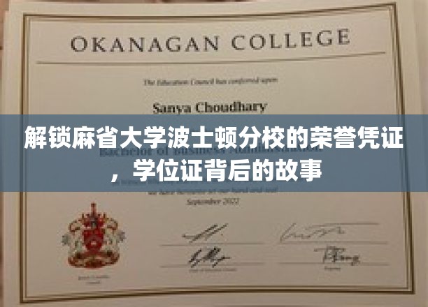 解锁麻省大学波士顿分校的荣誉凭证，学位证背后的故事