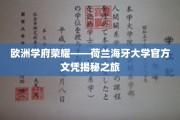 探秘荷兰海牙大学，官方文凭背后的欧洲学府之光