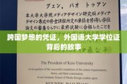 跨国桥段，揭秘外国语大学学位证的全球之旅