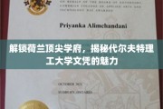 荷兰精英教育揭秘，代尔夫特理工大学文凭的独特魅力