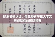跨国教育之选，格罗宁根大学文凭，开启你的全球视野之旅