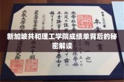 新加坡共和理工学院成绩单解码，探寻学术成就背后的奥秘