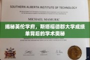 探索英伦学府斯塔福德郡大学，揭开成绩单背后的学术秘境