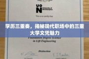 职场学历交响曲，解码三重文凭在现代职场中的独特魅力