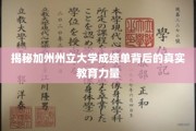 加州州立大学成绩单解码，探秘教育成就的奥秘源泉