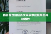 揭秘维也纳经济大学成绩单背后的秘密世界