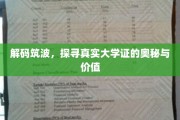 揭秘大学证背后的筑波传奇，价值与真相一探究竟
