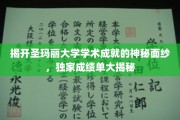 探寻圣玛丽大学卓越成就背后的秘密，独家揭秘高分榜单背后的故事
