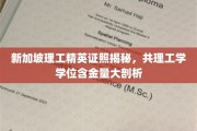 新加坡理工精英证照揭秘，共理工学学位含金量大剖析
