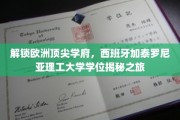 探索西班牙加泰罗尼亚理工大学的全球精英之路