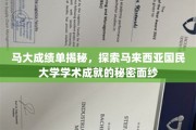 马大成绩单揭秘，探索马来西亚国民大学学术成就的秘密面纱