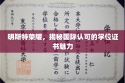 明斯特荣耀之光，探寻国际认证学位证书的非凡魅力