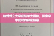 解锁加州州立大学卓越成就，成绩单背后的学术密码