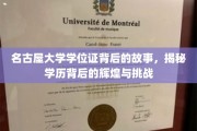 名古屋大学学位证背后的故事，揭秘学历背后的辉煌与挑战