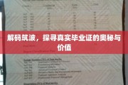 揭开筑波大学文凭的神秘面纱，价值与真相揭秘