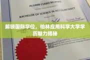 全球视野下的学术荣耀，柏林应用科学大学学位魅力大揭秘