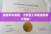 卡罗理工学院学霸养成记，一窥卓越成绩背后的秘密