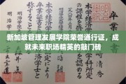 新加坡MDA荣誉证书，职场精英的国际化通行证，开启未来职业新篇章