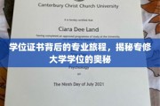 探寻学历背后的专业足迹，专修大学学位的深度解读