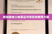 解码新加坡理工精英证书，探寻卓越教育的秘密源泉