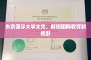 东京国际大学文凭，开启全球视野新篇章