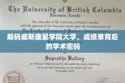 探寻威斯康星学院大学成绩单的学术奥秘