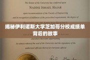 揭秘，伊利诺斯大学芝加哥分校成绩单背后的真实面貌