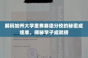 揭开加州大学里弗赛德分校学霸成绩单背后的精彩故事