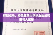 揭秘格里菲斯大学毕业生荣耀，成就证书背后的秘密揭晓！
