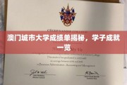 澳门城市大学学子风采，揭秘多元成就背后的努力轨迹
