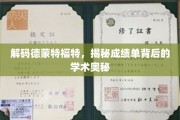 解码德蒙特福特，探寻学术成绩单的深层秘密