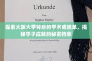 解码大阪大学卓越成就，学子档案背后的学术传奇