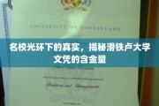 揭开滑铁卢大学文凭的神秘面纱，名校背后的真实价值与潜力