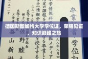 斯图加特大学荣耀瞬间，学位证书映照知识巅峰之旅