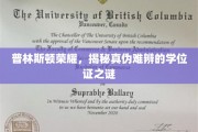 探寻普林斯顿传奇，学位证真伪迷雾中的荣耀之谜
