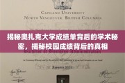 奥扎克大学成绩单背后的惊人真相，揭秘校园学术生态