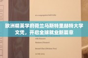 荷兰马斯特里赫特大学文凭，助你跨足国际职场新天地