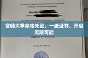 宫崎大学荣耀凭证，一纸证书，开启无限可能