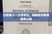 欧洲精英摇篮，巴黎第十一大学学位背后的辉煌之路
