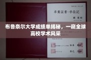 全球高校学术盛宴，布鲁奈尔大学成绩单背后探秘
